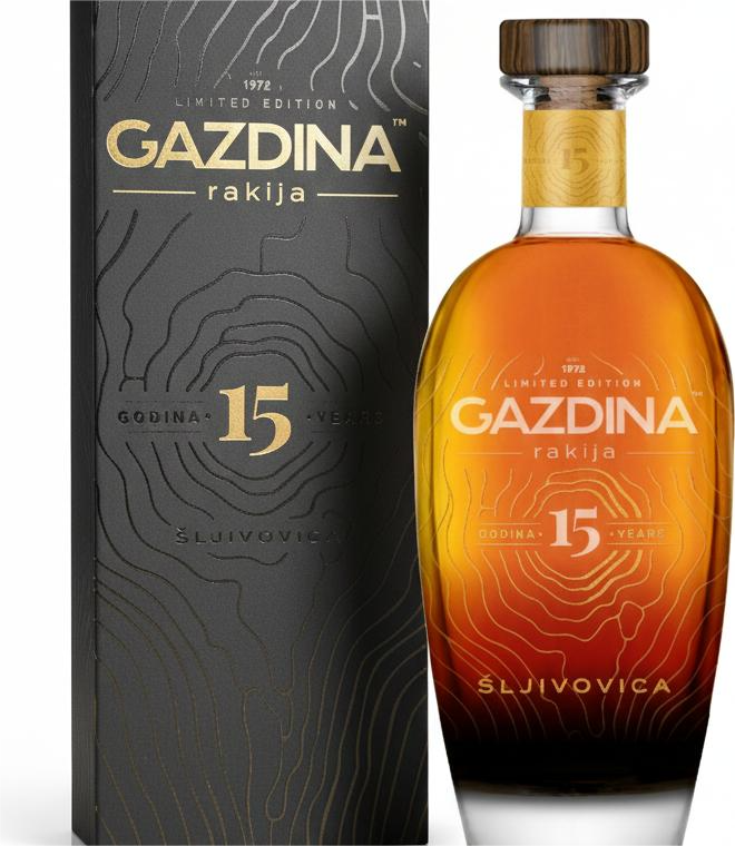 GAZDINA 15 godina odležala Šljivovica 700 ml - LIMITED 